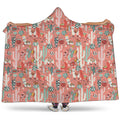 Happy Llama Pattern Print Hooded Blanket