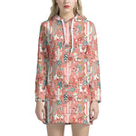 Happy Llama Pattern Print Hoodie Dress