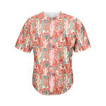 Happy Llama Pattern Print Men's Baseball Jersey