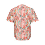 Happy Llama Pattern Print Men's Baseball Jersey