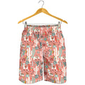 Happy Llama Pattern Print Men's Shorts