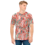 Happy Llama Pattern Print Men's T-Shirt