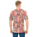 Happy Llama Pattern Print Men's T-Shirt