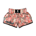 Happy Llama Pattern Print Muay Thai Boxing Shorts
