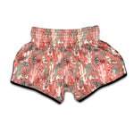 Happy Llama Pattern Print Muay Thai Boxing Shorts