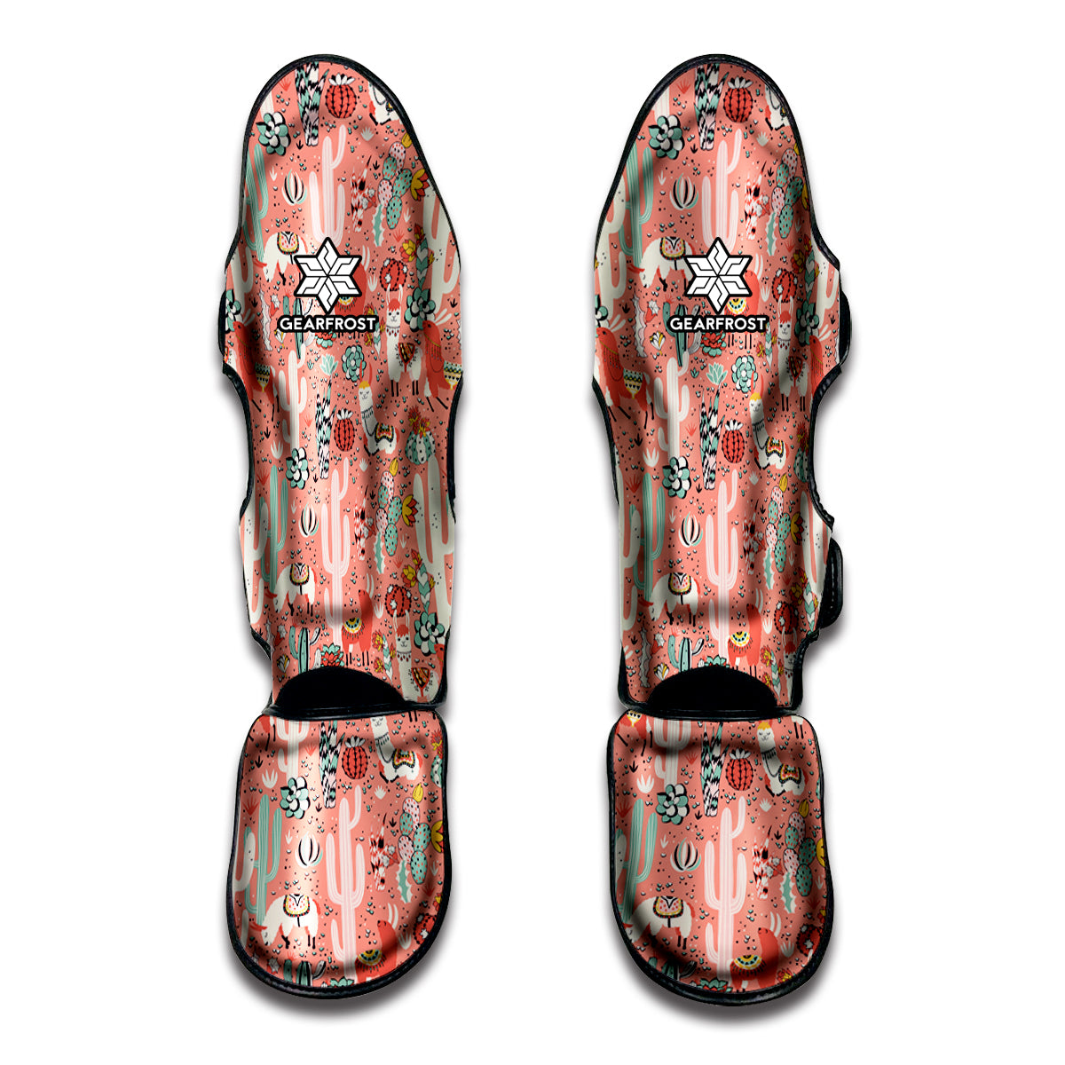 Happy Llama Pattern Print Muay Thai Shin Guard
