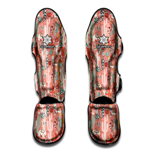 Happy Llama Pattern Print Muay Thai Shin Guard