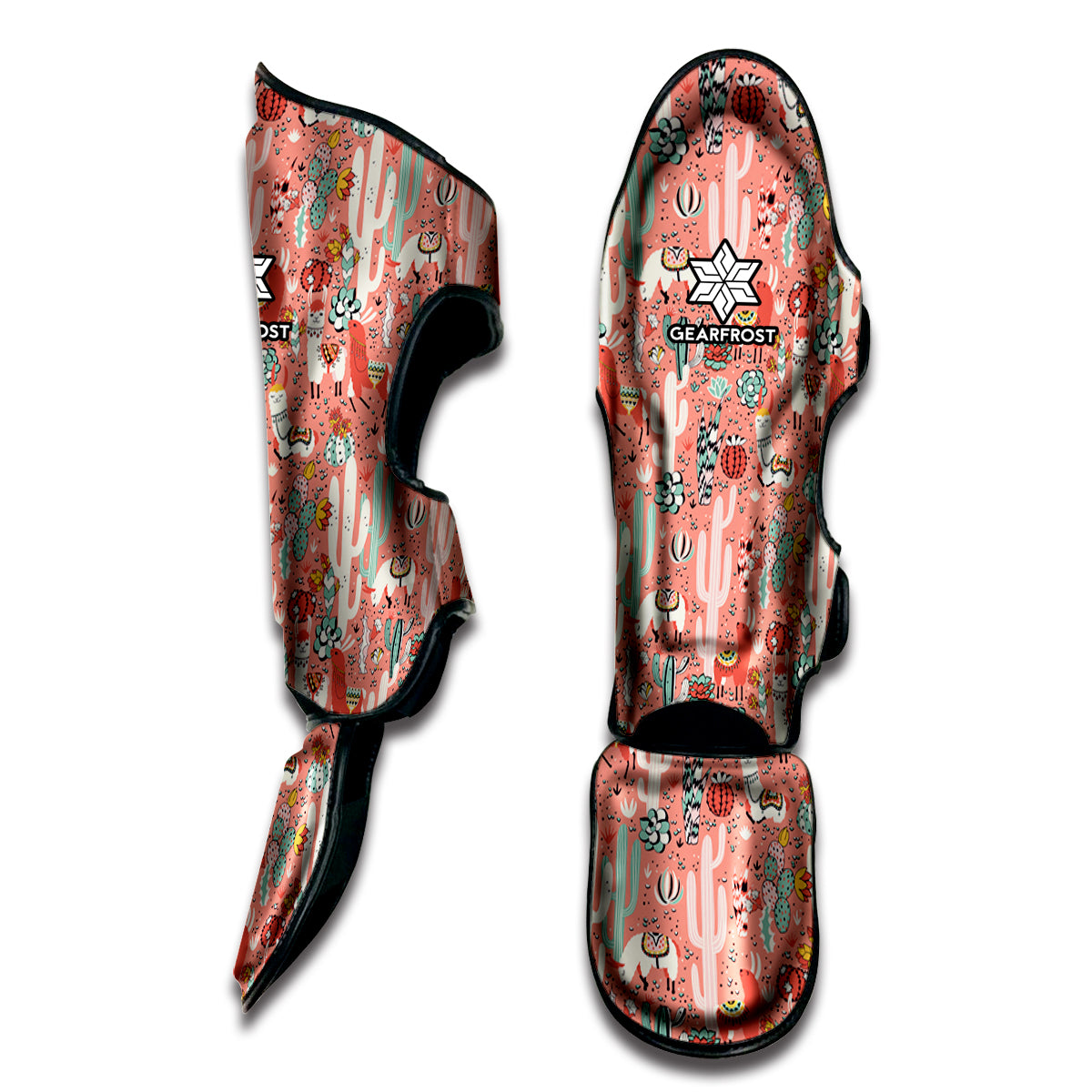 Happy Llama Pattern Print Muay Thai Shin Guard