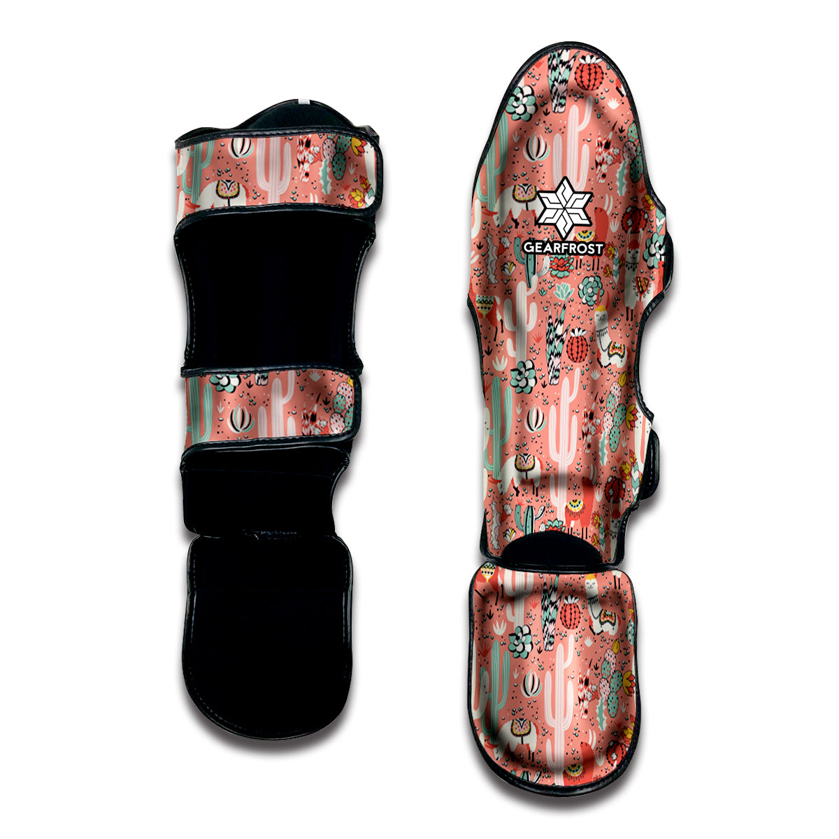Happy Llama Pattern Print Muay Thai Shin Guard