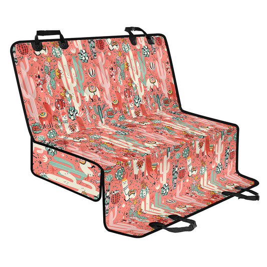 Happy Llama Pattern Print Pet Car Back Seat Cover