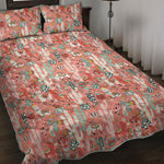 Happy Llama Pattern Print Quilt Bed Set