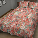 Happy Llama Pattern Print Quilt Bed Set