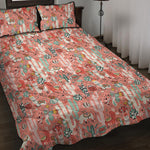 Happy Llama Pattern Print Quilt Bed Set