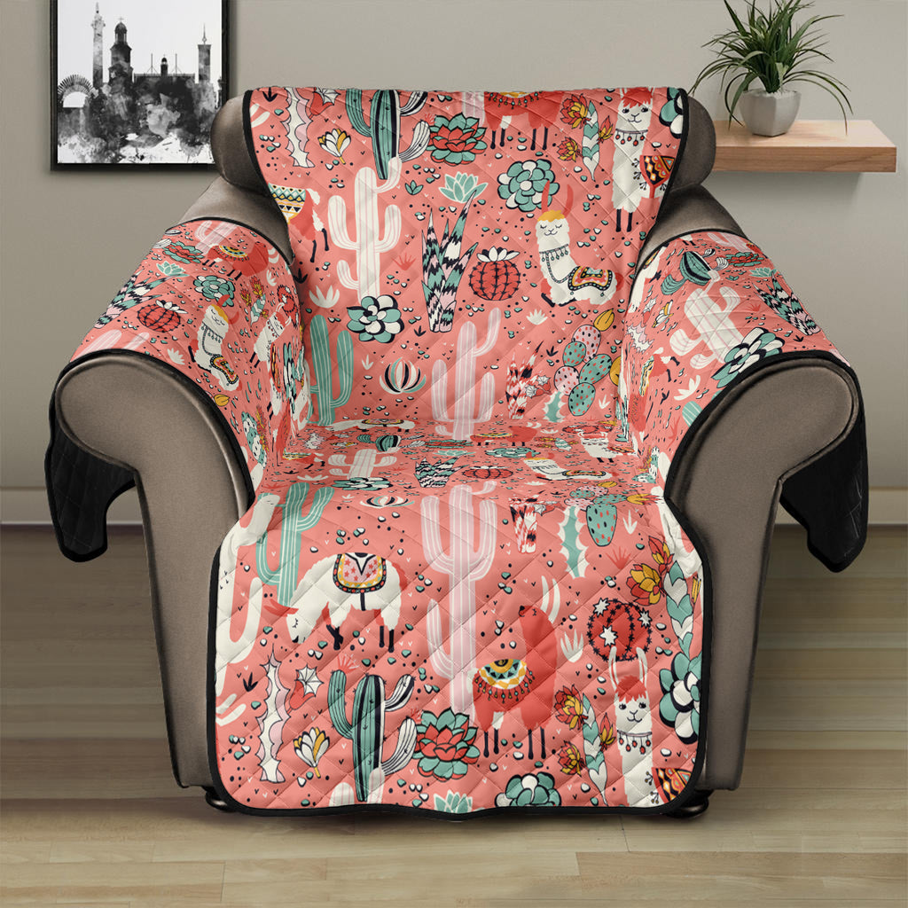 Happy Llama Pattern Print Recliner Protector