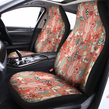Happy Llama Pattern Print Universal Fit Car Seat Covers