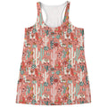 Happy Llama Pattern Print Women's Racerback Tank Top