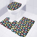 Happy Macarons Pattern Print 3 Piece Bath Mat Set