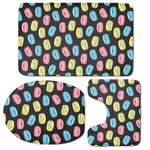 Happy Macarons Pattern Print 3 Piece Bath Mat Set