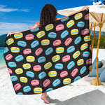 Happy Macarons Pattern Print Beach Sarong Wrap
