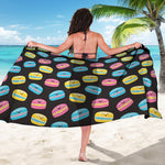 Happy Macarons Pattern Print Beach Sarong Wrap