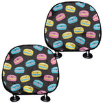 Happy Macarons Pattern Print Car Headrest Covers