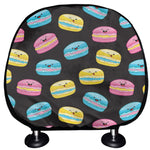 Happy Macarons Pattern Print Car Headrest Covers