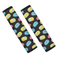 Happy Macarons Pattern Print Car Seat Belt Covers