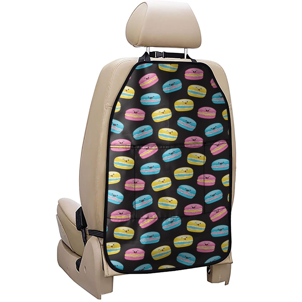 Happy Macarons Pattern Print Car Seat Organizers
