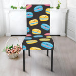 Happy Macarons Pattern Print Dining Chair Slipcover