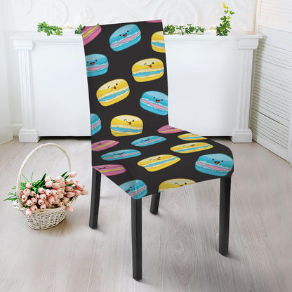 Happy Macarons Pattern Print Dining Chair Slipcover