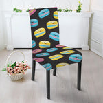 Happy Macarons Pattern Print Dining Chair Slipcover