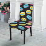 Happy Macarons Pattern Print Dining Chair Slipcover