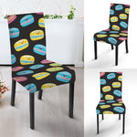 Happy Macarons Pattern Print Dining Chair Slipcover