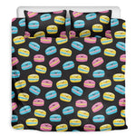 Happy Macarons Pattern Print Duvet Cover Bedding Set