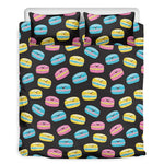 Happy Macarons Pattern Print Duvet Cover Bedding Set