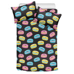 Happy Macarons Pattern Print Duvet Cover Bedding Set