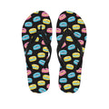 Happy Macarons Pattern Print Flip Flops