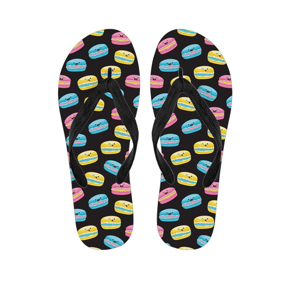 Happy Macarons Pattern Print Flip Flops