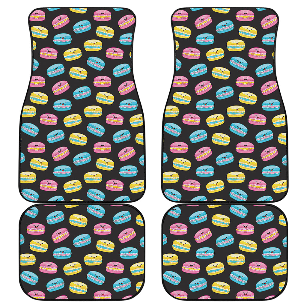 Happy Macarons Pattern Print Front and Back Car Floor Mats