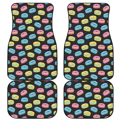Happy Macarons Pattern Print Front and Back Car Floor Mats
