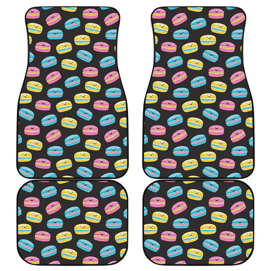Happy Macarons Pattern Print Front and Back Car Floor Mats