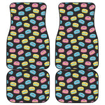 Happy Macarons Pattern Print Front and Back Car Floor Mats