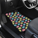 Happy Macarons Pattern Print Front and Back Car Floor Mats