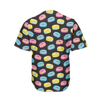 Happy Macarons Pattern Print Men's Baseball Jersey