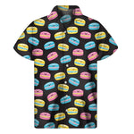 Happy Macarons Pattern Print Men's Short Sleeve Shirt
