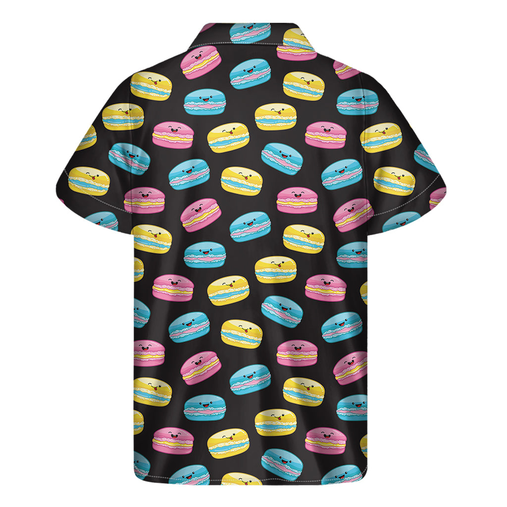 Happy Macarons Pattern Print Men's Short Sleeve Shirt