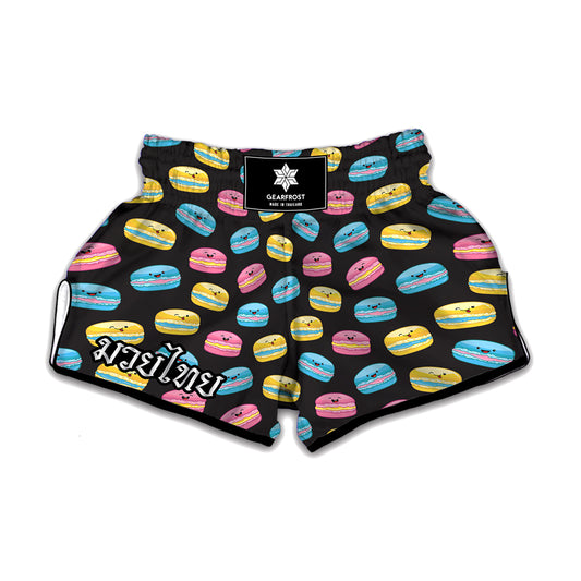 Happy Macarons Pattern Print Muay Thai Boxing Shorts
