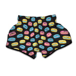 Happy Macarons Pattern Print Muay Thai Boxing Shorts