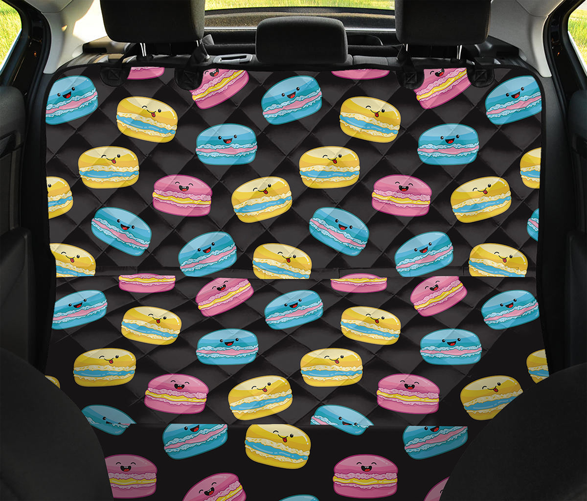 Happy Macarons Pattern Print Pet Car Back Seat Cover