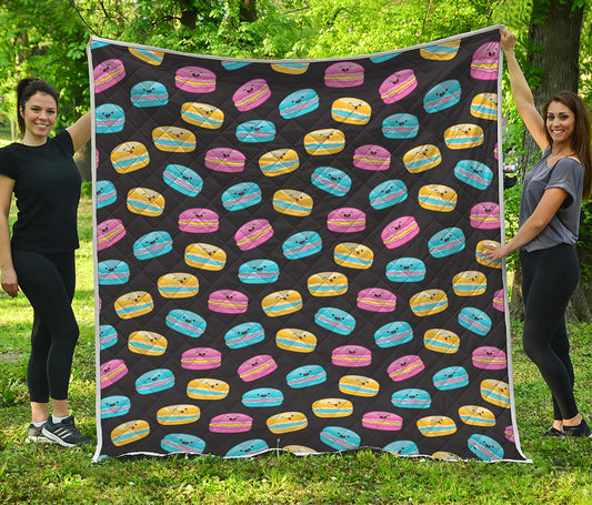 Happy Macarons Pattern Print Quilt